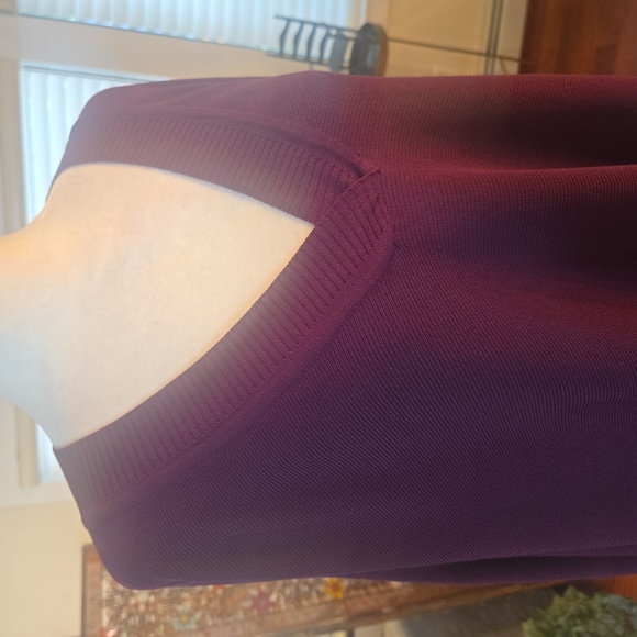 Oversized Poncho Cape Pullover Knit Sweater Eggplant Purple Size Small Medium - Picture 8 of 9
